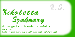 nikoletta szakmary business card